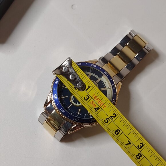 8 Inch Blue Watch With Two Tone Band - Picture 12 of 12